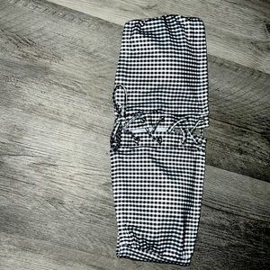 Lottie moss plaid black and white lace up bikini top.